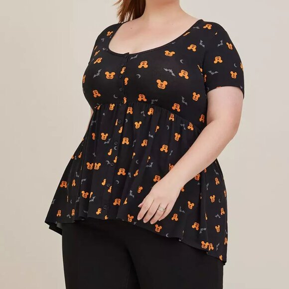 Disney Tops - 🎃NWT TORRID DISNEY - MICKEY MOUSE PUMPKIN HIGH LOW - HALLOWEEN TOP - PLUS SIZE